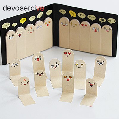 200 vellen/Set Leuke Kawaii Creatieve vinger Memo Pad Mini Sticky Notes Grappige Uitdrukkingen Papier Sticker Bookmark Papeleria