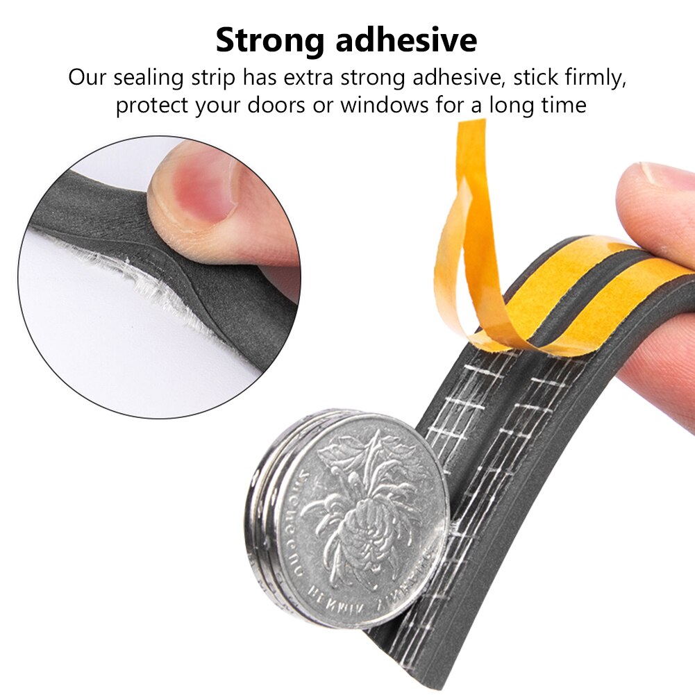 Sound Insulation Strip Foam Sticky Self-adhesive Sealing Anti-Collision Rubber Seal Draught Excluder Tape Door Window