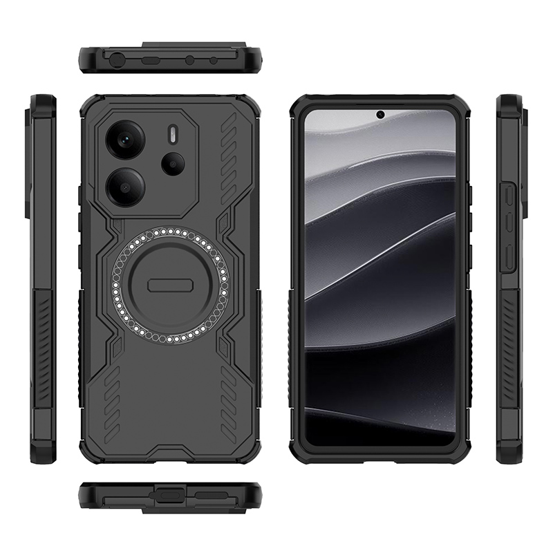 Magnetisk pansercover til redmi note 14 pro plus 14 4g 5g globalt cover stærk magnet magnetsikker anti-fald varmeafledningsskal