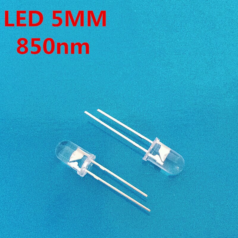 100 stks 5mm IR LED 850nm Clear Lens Infrarood Diode 20mA Transparante 5mm Door Gat Lichtgevende Diode 850 nm LED Lamp