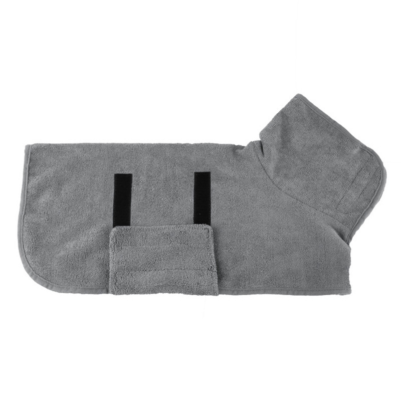 Dog bathrobe, absorbent pet quick drying bath towel: L / GRAY