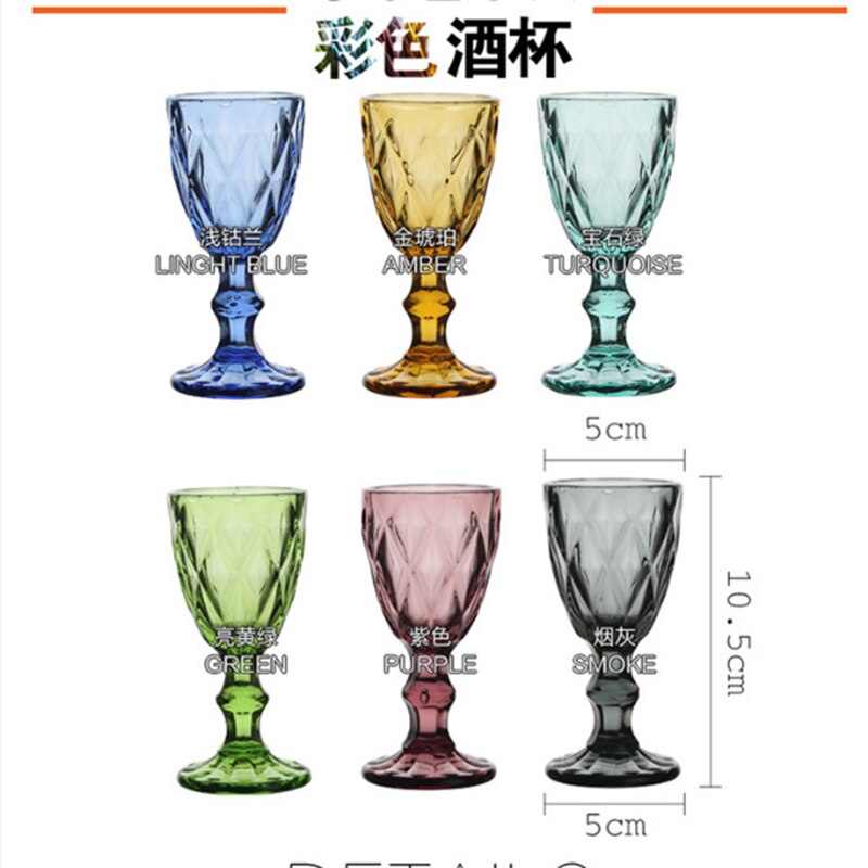 Whyou 6 deler sett fargerike mini hvitvin skudd glass kopper beger brennevin fortykket colorbox bar drinkware