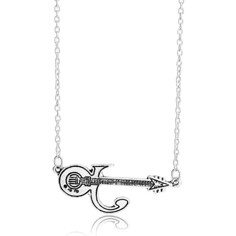 Collier chaîne avec pendentif guitare pour hommes et femmes, bijoux à la: 1