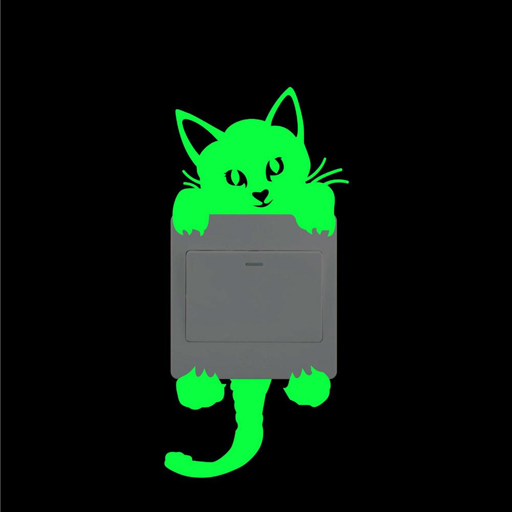 Light Switch Sticker Luminous Wall Stickers Cartoon Glow in the Dark Sticker Decal for Kids Room Decoration Home Decor Cat Fairy: A
