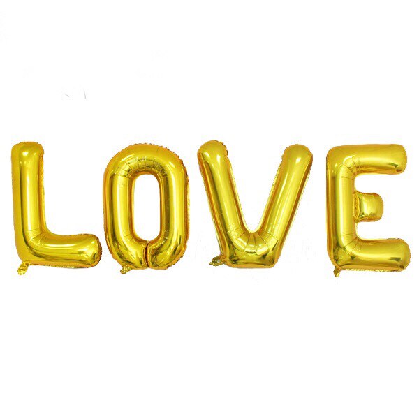 32 tommer stor folie helium ballon kærlighed sæt luft balloner bogstaver sølv guld aluminium folie globos bryllup fest dekoration forsyning