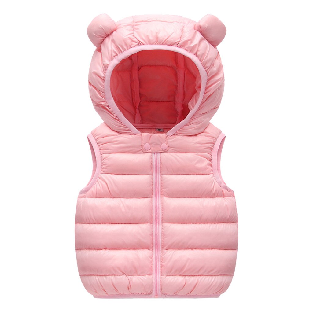 Baby Meisjes vest Winter vest Voor Meisjes vest Kinderen Warm solid Winddicht Jongens Hooded vest Kinderen Kleding L5010914: PK / 100