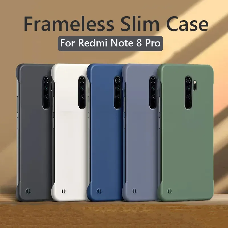 Frameless Slim Matte Hard PC Back Cover Case For Xiaomi Redmi Note 8 Pro Note8 Pro ShockProof Fundas Coque
