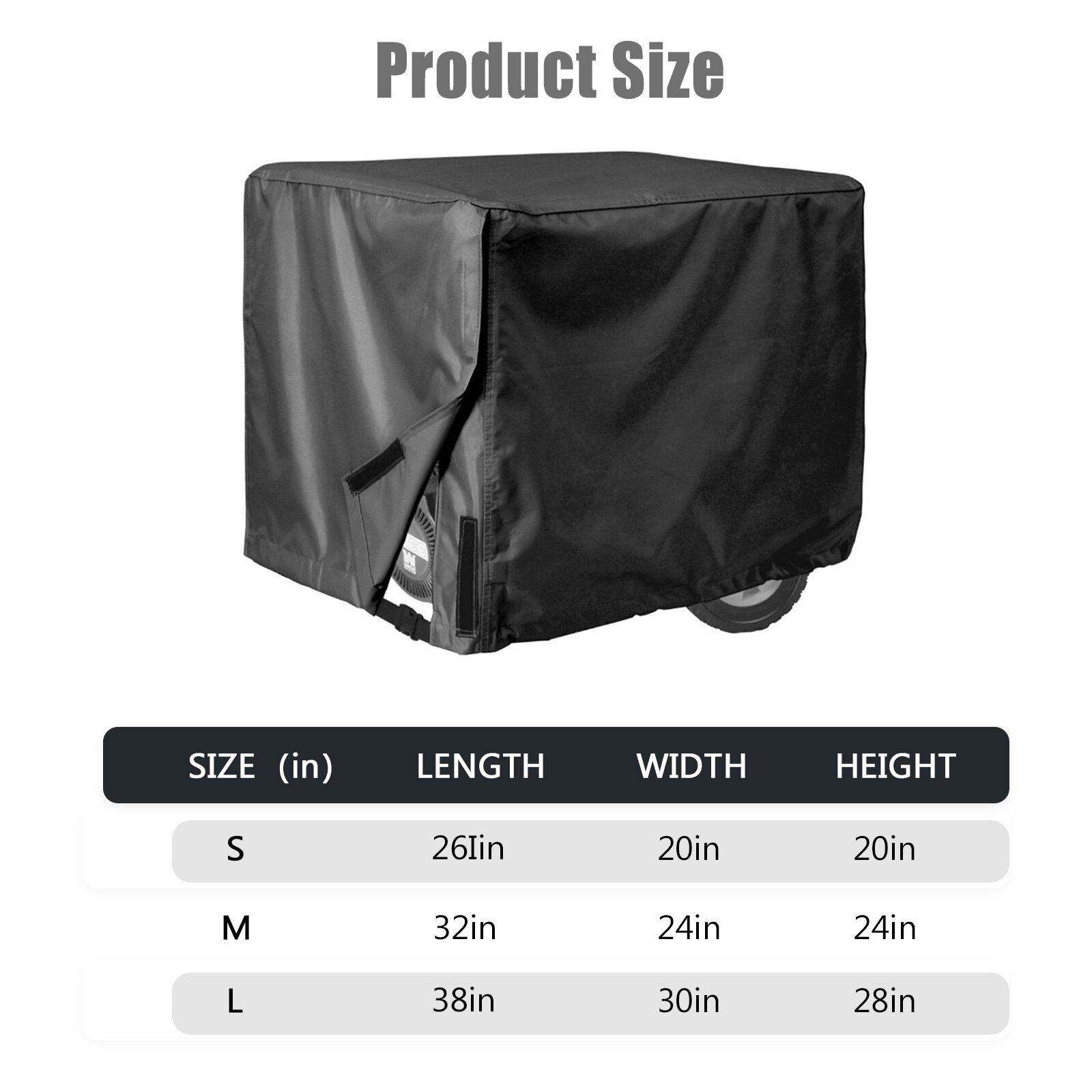 Black Generator Cover Windproof Protective Cover Canopy Shelter Waterproof Oxford Cloth All-Purpose Covers Accessories 3 Sizes