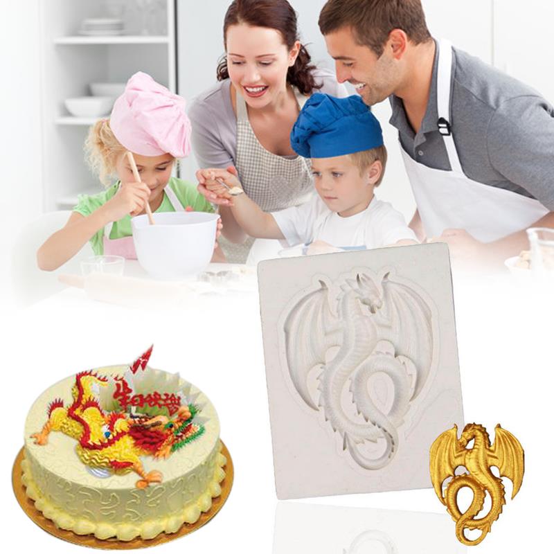 Cupcake Dragon Sugarcraft Siliconen Mal Lange Siliconen Cakevorm Klei Chocolade Gum Paste Decor Muffin Liners Fondant Keuken