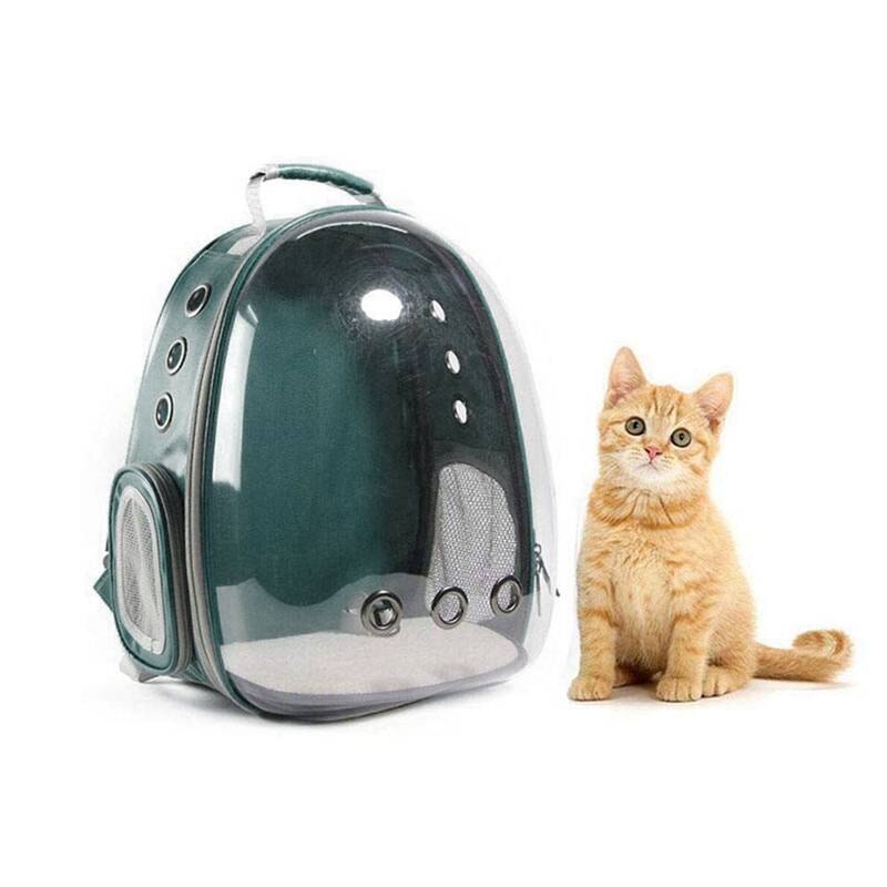 Bærbar kat hund hvalp rygsæk bærer boble rum kapsel 360 grader sightseeing kanin rygsæk håndtaske kæledyr produkt: Grøn