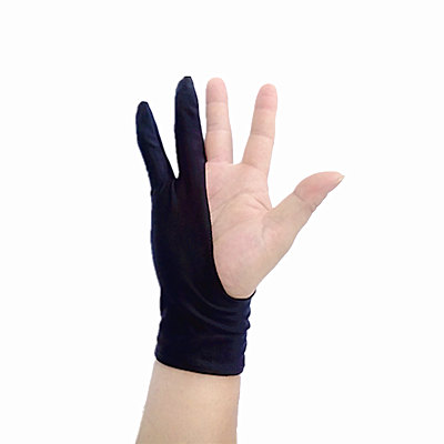 100Pcs Kunstenaar Handschoen Voor Tekening Zwart 2 Vinger Anti-Fouling Schilderen Digitale Tablet Schrijven Handschoen Voor Art studenten