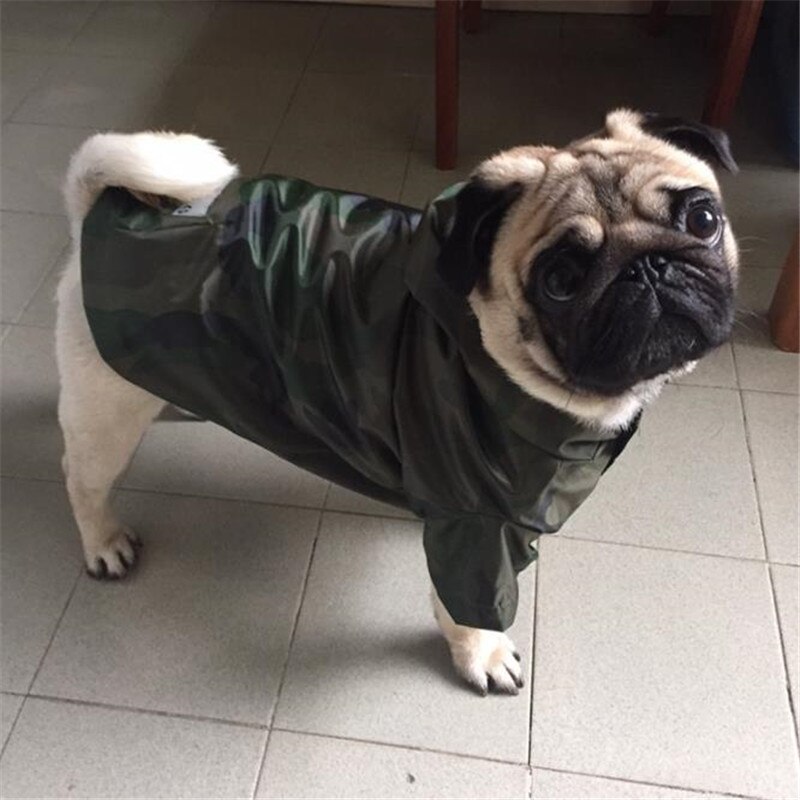 9 Size Dog Raincoat For Fat Dogs French Bulldog Pug Camouflage Waterproof Rain Coat Jacket Costumes Clothing Outwear Raincoats#1