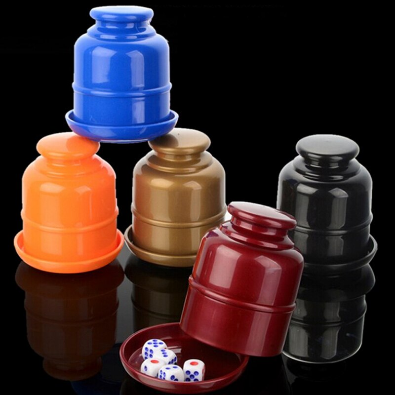 Five Colors KTV Pub Casino Party Game Speelgoed ABS Schudden Cup Doos With 5 Stks Dices Thickened Combined