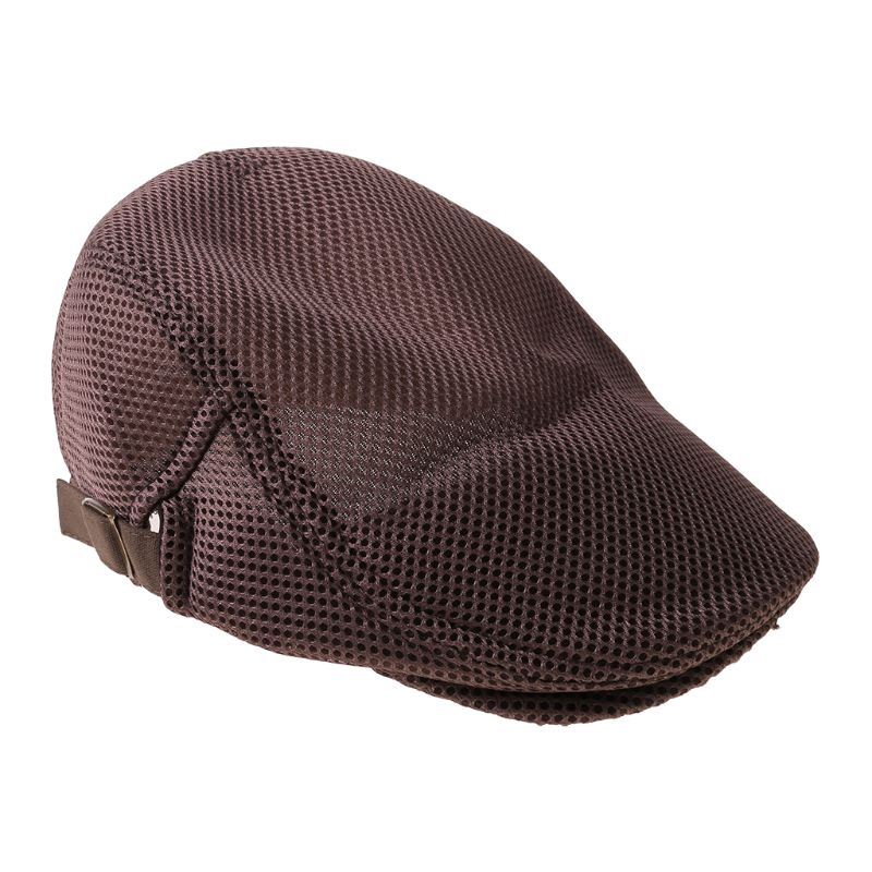Sombrero de pico de pato de verano de malla transpirable para hombre, gorra de boina de hiedra, gorra plana de Cabbie suave