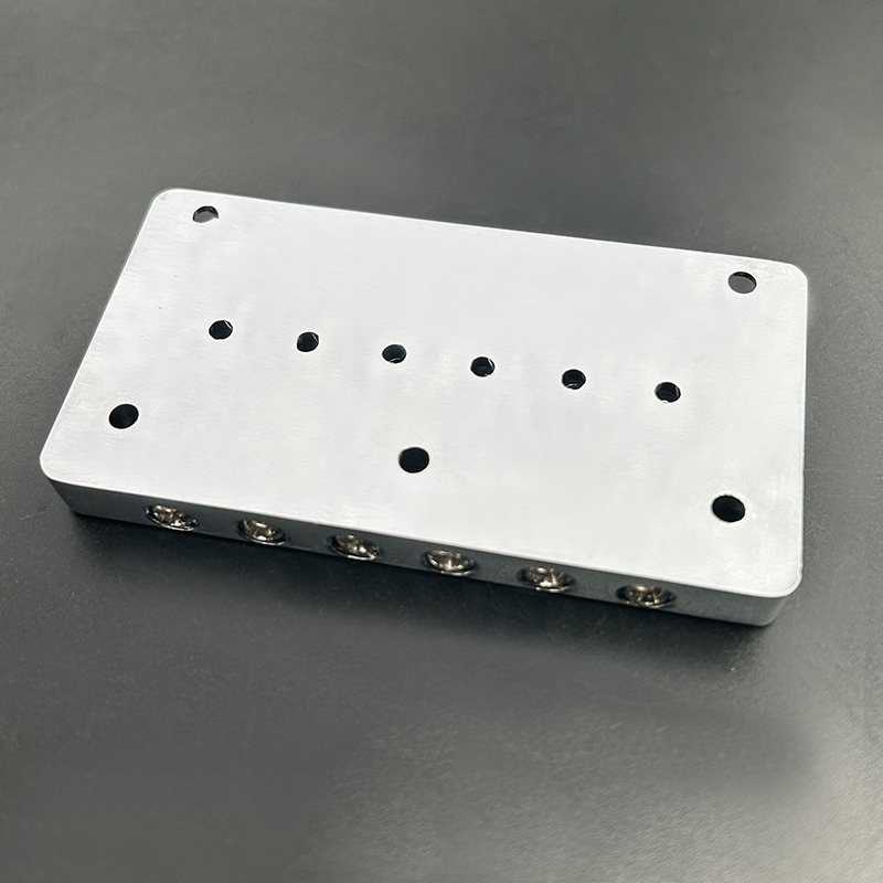 JEBridge à 6 cordes à queue rigide en métal avec paroi latérale, corps électrique à travers JEParts, noir, or, chrome, 82x44mm-10.5