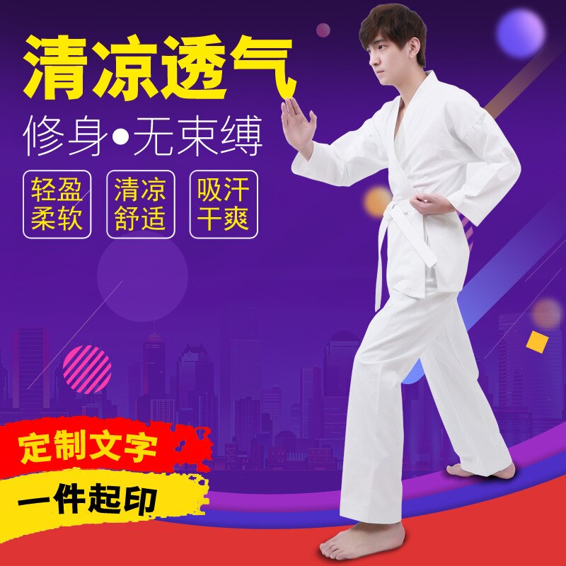 Maestro Taekwondo Dobok entrenadores desgaste adulto blanco de manga larga maestro uniformes taekwondo maestro uniformes