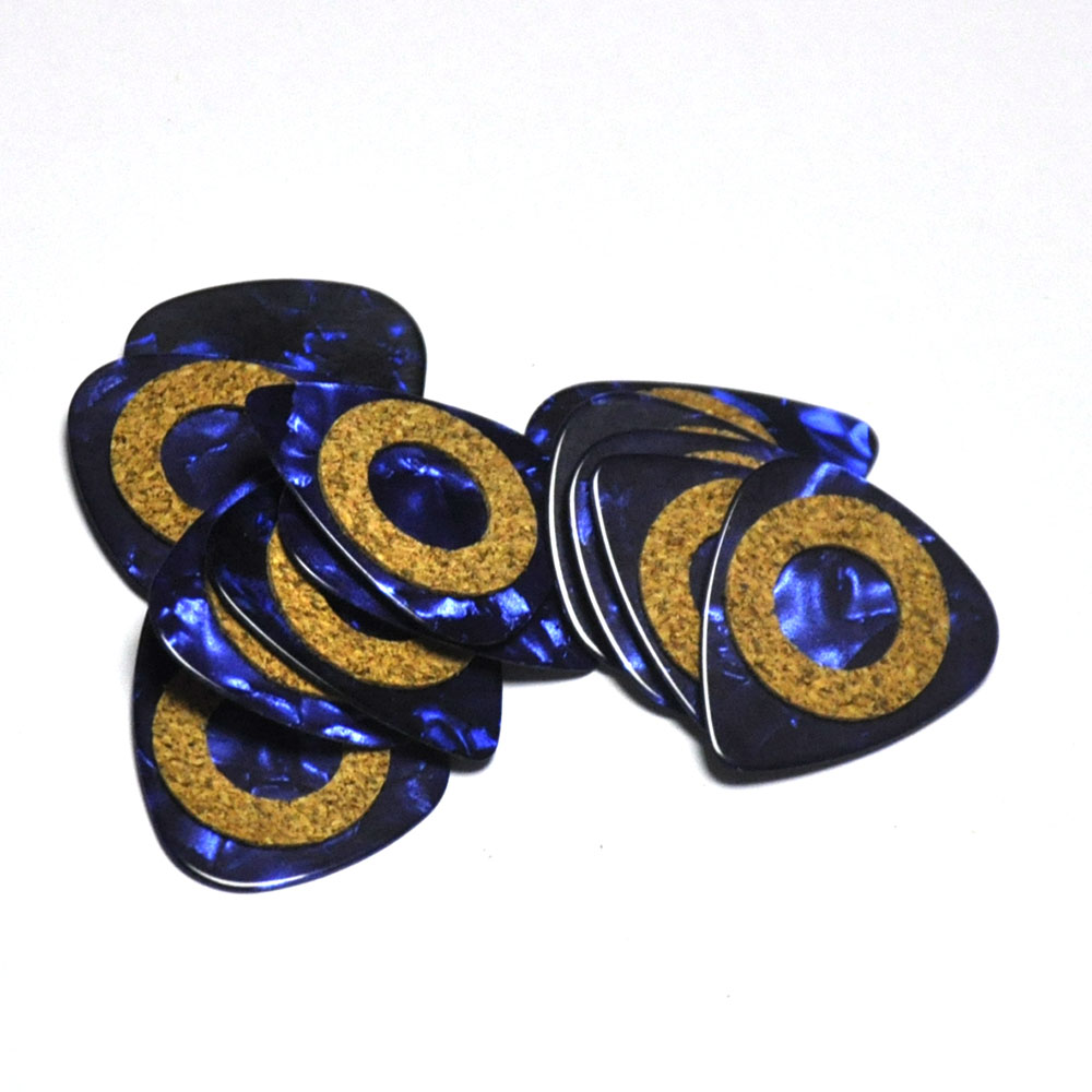 Lot  of 50 stk blue pearl celluloid gitarplukk 0.71mm 0.96mm m/ putering