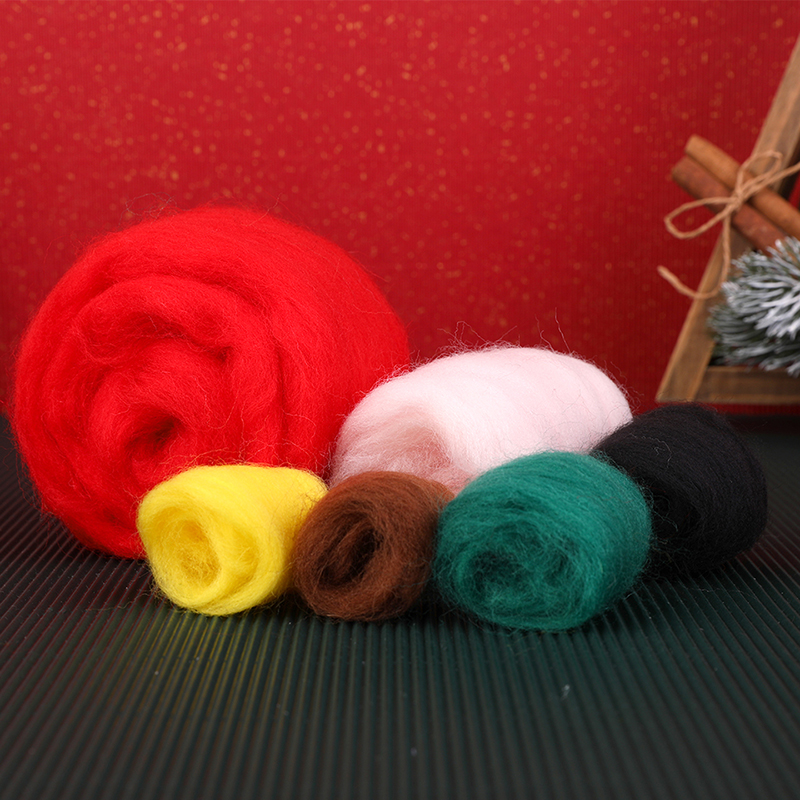 KRABALL-Kit de fieltro de lana navideña con instrucciones de aguja y caja de para hacer muñecas, accesorios artesanales hechos a mano, conjunto de herramientas