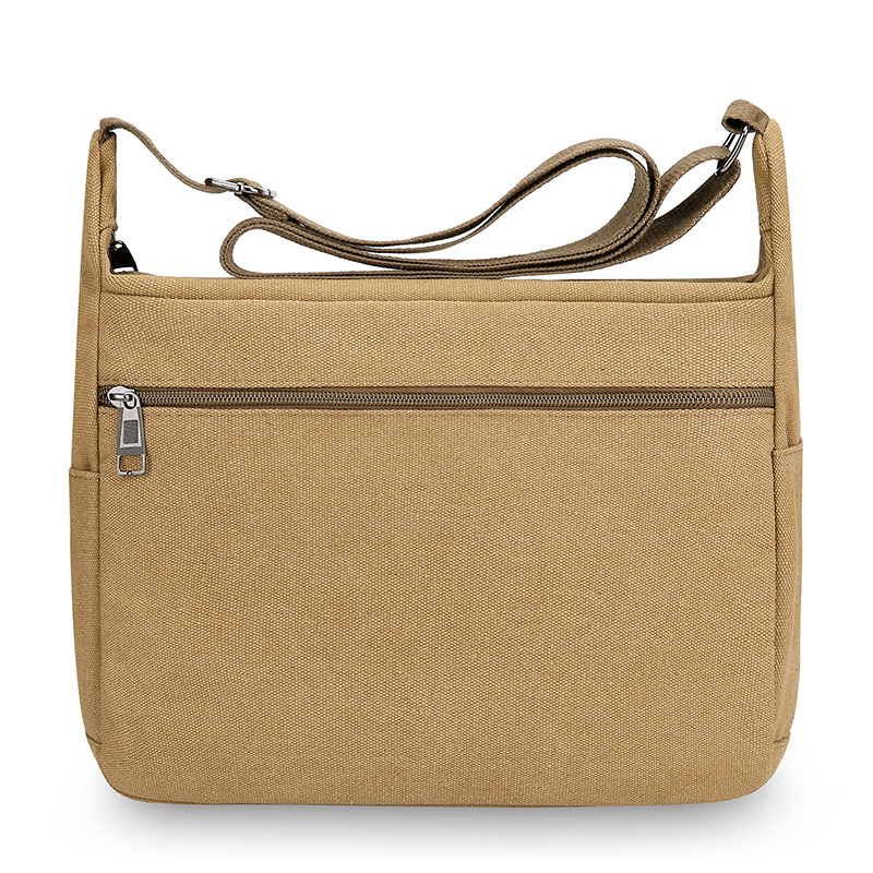 Canvas Schoudertas Fles Mannen Vrouwen Casual Eenvoudige Mode Retro Crossbody Cross Vierkant Gelaagd