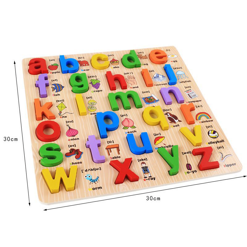 Kinderen Leren Hoofdletter Kleine Letters Board Taal Educatief Houten Speelgoed Voor Kinderen Brief Scrabble,B