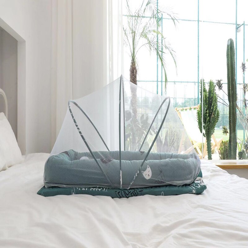 Red para cuna de bebé, mosquitera, colchón, almohada portátil, mosquitera, tienda para cuna, cojín para dormir, plegable
