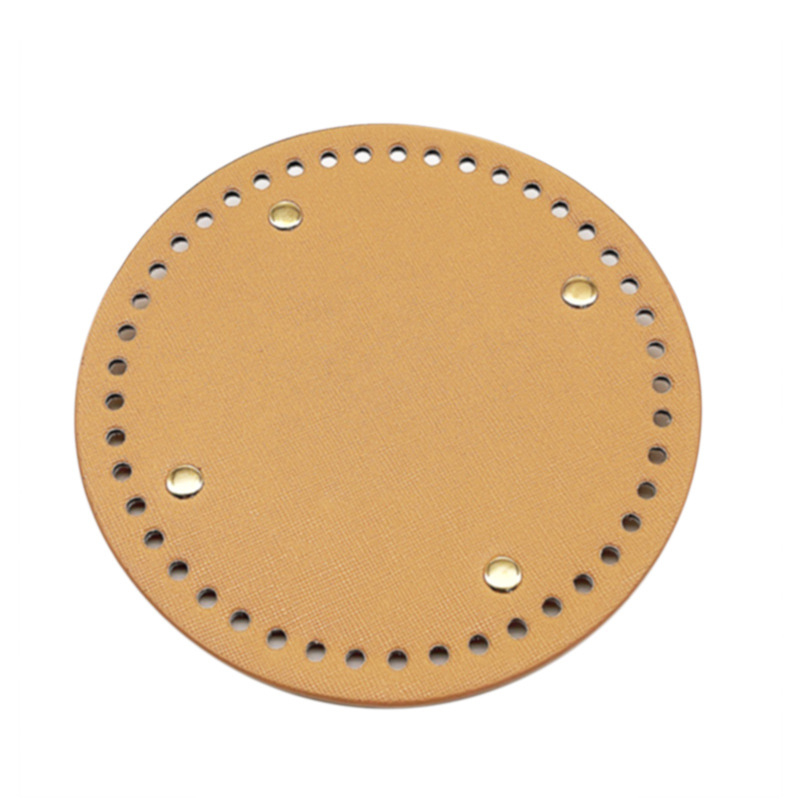 3 stks/set 17 cm Ronde Bodem Voor Gebreide Tas PU Lederen Tas Basis Handgemaakte Bodem Met Gaten Diy Gehaakte Tas bodem Accessoires