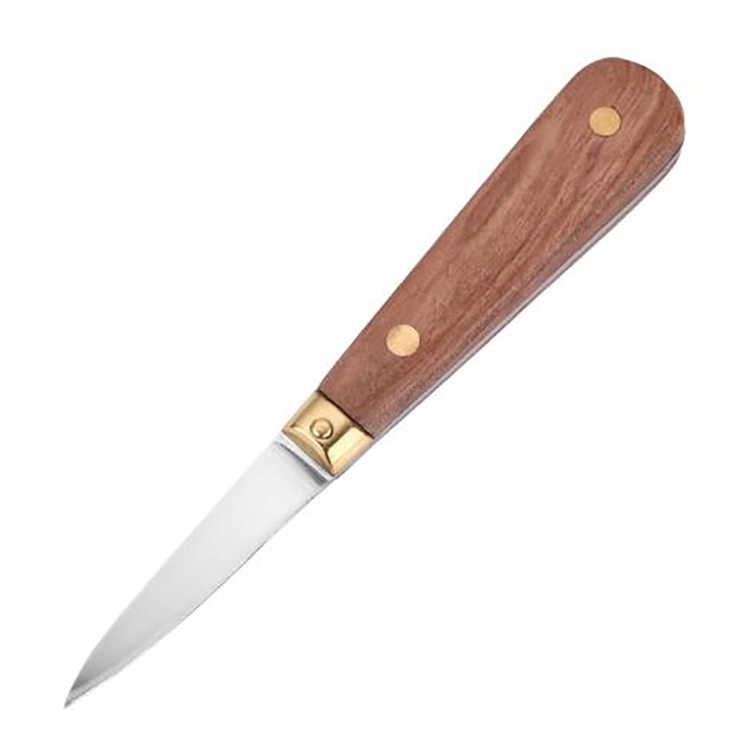 1pc rustfrit stål træskaft østers kniv til skaldyr kammusling shucking kniv skal åbner værktøjer østers knive 16.5cm