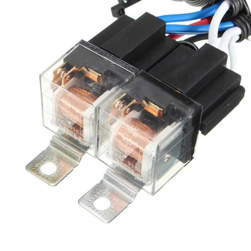 H4 Headlight Headlamp H4 Light Bulbs Relay Wiring Harness 2 Ceramic Socket Plug wiring harness