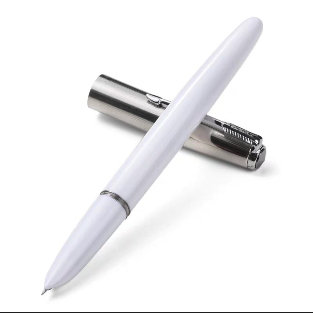 Hero 616 Plus Vulpen Klassieke Inkt Pen Fine Nib Converter Filler Zilveren Clip Briefpapier Kantoor Schoolbenodigdheden Schrijven: White