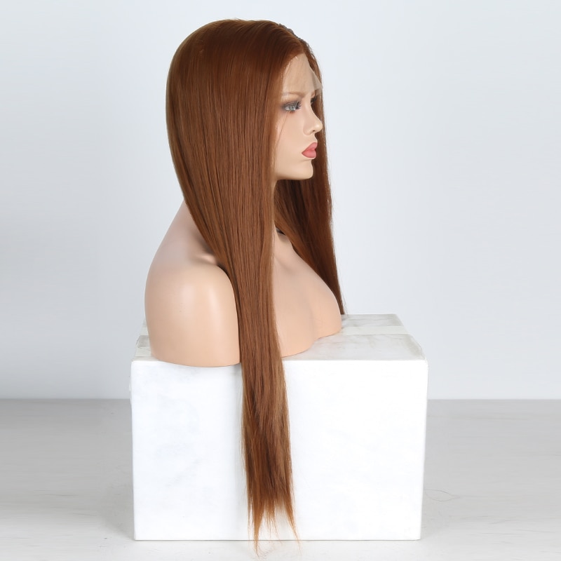 Charisma Natural Brown Wig Silky Straight Hair Synthetic Wig Middle Part Lace Front Wigs for Women Heat Resistant Daily Wigs