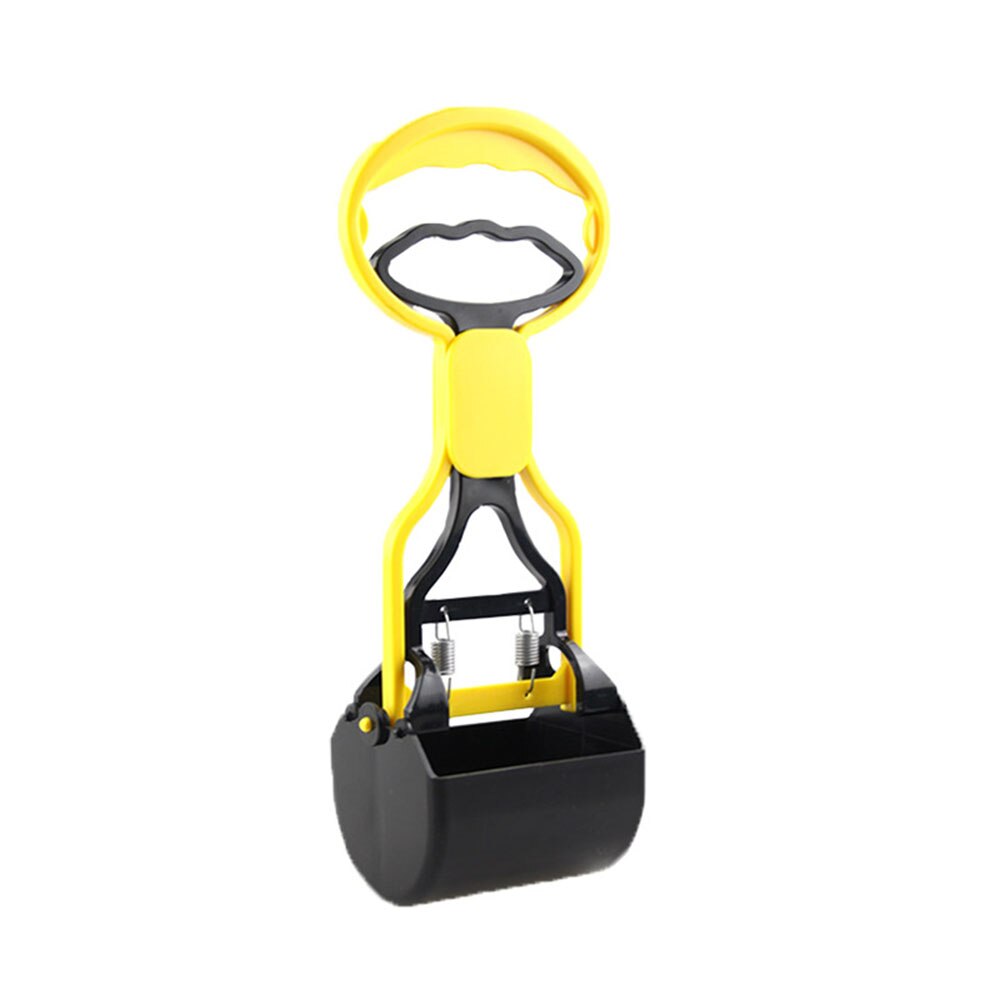1Pcs Dog Cat Animal Waste Pooper Scooper Long Handle Jaw Poop Scoop Outdoor Cleaner Pick Up Pet Products Accessories: Yellow