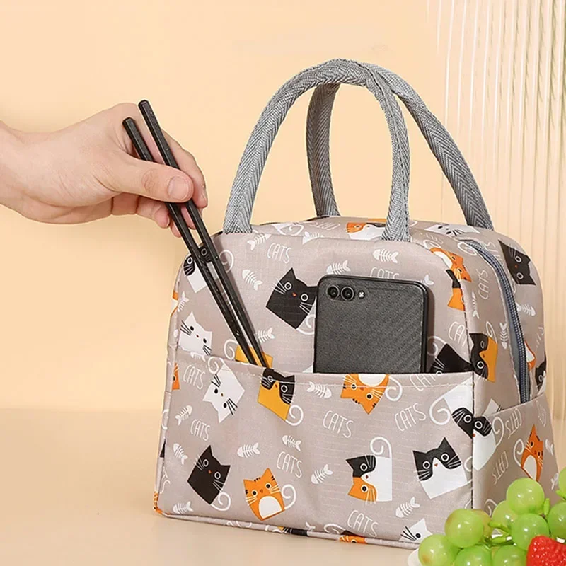 Torba na lunch Uchwyt Izolacja Torba termoizolacyjna dla kobiet Pudełko na drugie śniadanie dla dzieci Piknik Podróż Przenośne przechowywanie żywności Śniadanie Termiczna torba na żywność