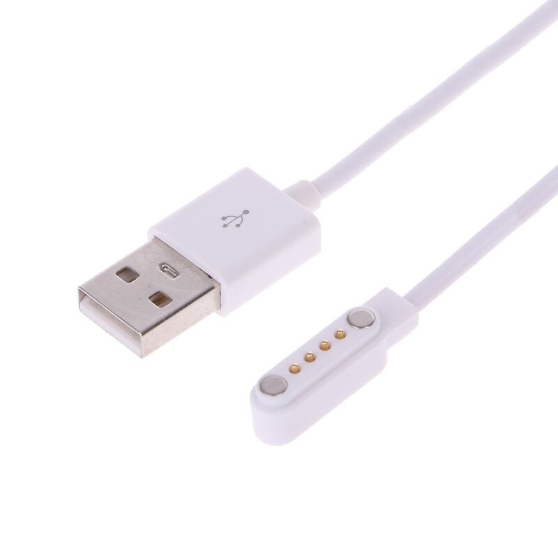 Cargador para reloj inteligente KW88 KW18 GT88 G3, Cables de carga magnéticos USB de 4 pines: White 65cm