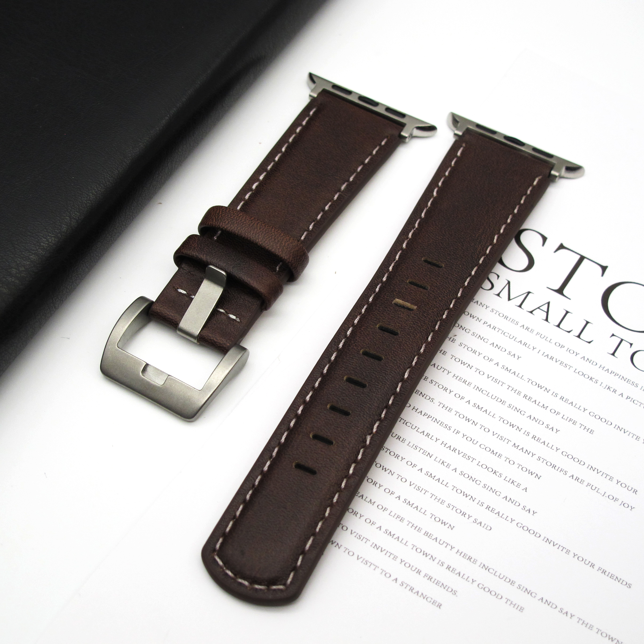 Leather strap for Apple Watch Ultra1 strap 49mm S10 46mm 42mm 45 44 41 40 38mm men's strap for Iwatch series 987654