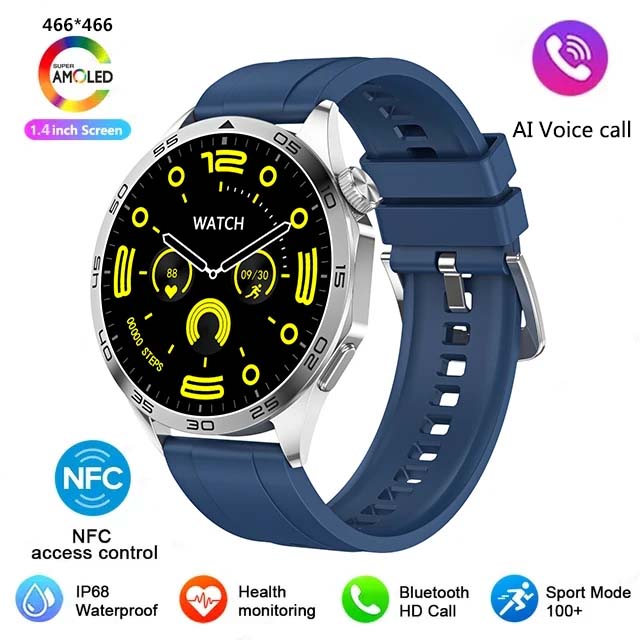 2024 novo para huawei xiaomi gt4 pro relógio inteligente masculino nfc gps rastreador amoled 466*466 tela hd freqüência cardíaca bluetooth chamada smartwatch: Verde
