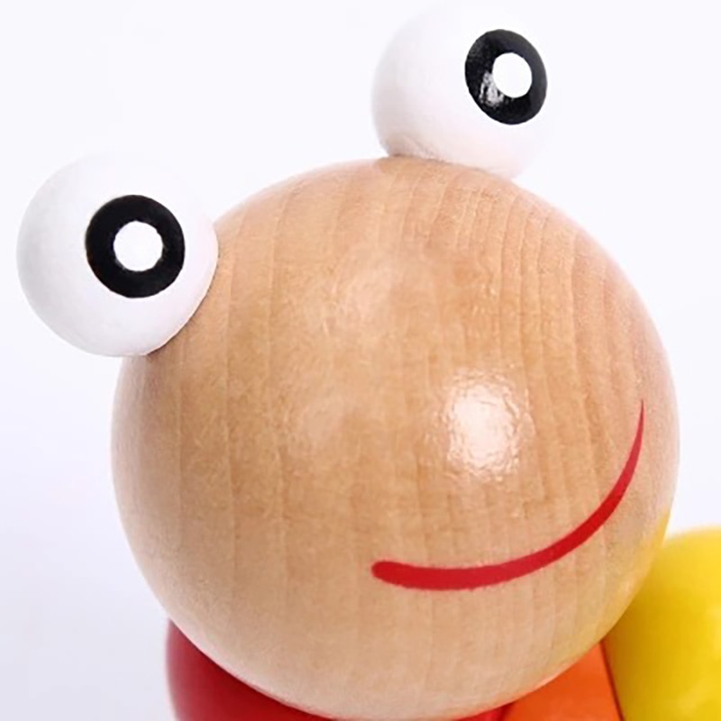 Simulated Wooden Twisted Caterpillar Puzzle Caterpillar Toy Colorful Color Cognitive Wood Children Early Education Toy