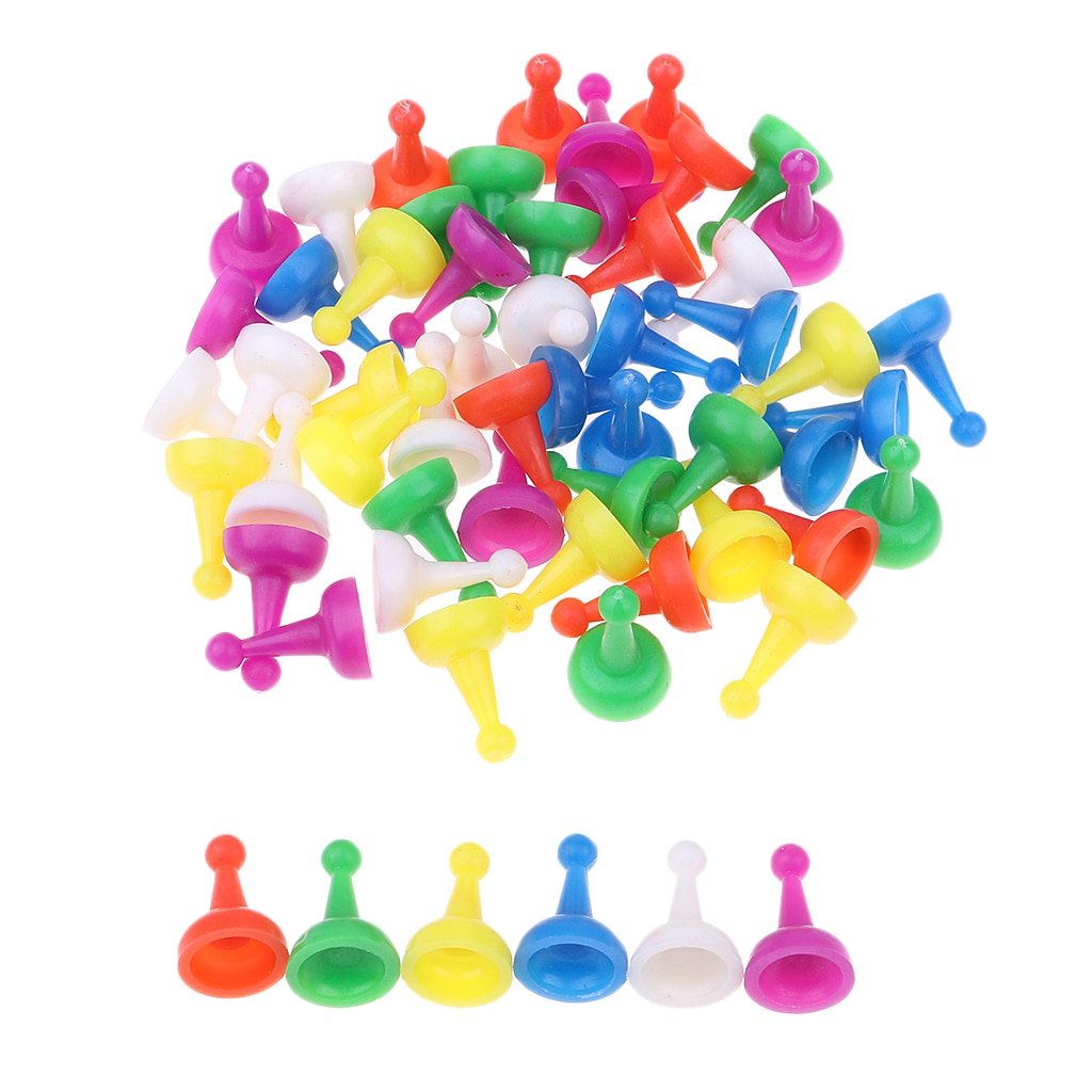 60pcs Plastic Chess Pieces Chessman Accessories for Halma Game Toys Leisure