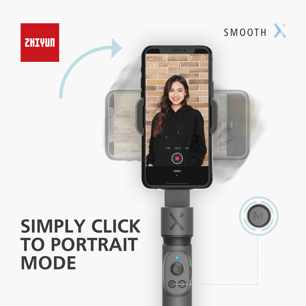 Zhiyun smooth x smartphone gimbal, handheld stabilisator, anti-shake selfiestick voor smartphones zoals iphone, samsung, huawei, xiaomi en redmi.
