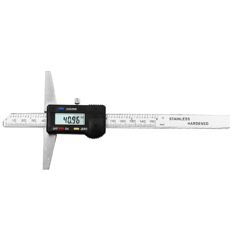 0-150Mm 6 Inch Metric Imperial Digital Depth Vernier Caliper Micrometer Stainless Steel Electric Digital Depth Gauge: Default Title