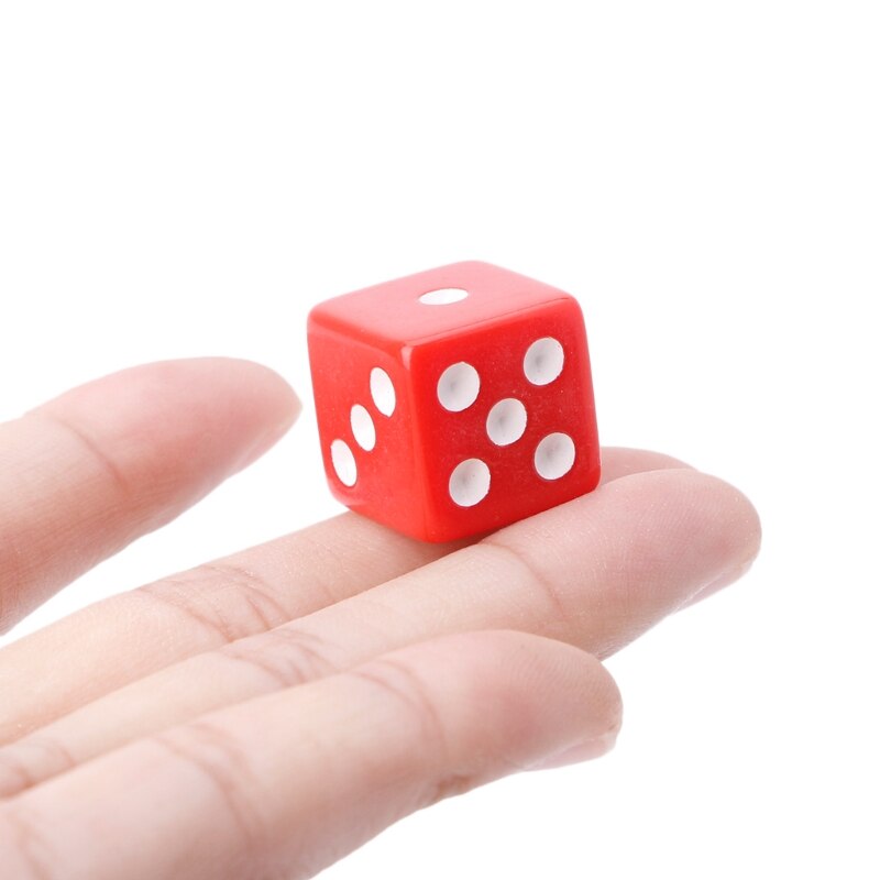 10 sztuk 15mm wielobarwność kostka z akrylu kości koraliki sześć stron przenośne zabawki dla dorosłych dzieci zawodowe zabawki zabawki rodzinne impreza kostka do gry