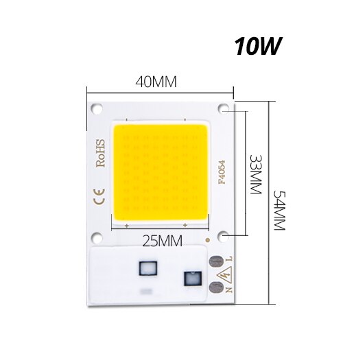 COB puce LED 220V 110V 30W 20W 10W LED perle COB puce Smart IC pas de scintillement LED projecteur pas besoin de pilote bricolage projecteur: 220V / F4050 10W / warm white