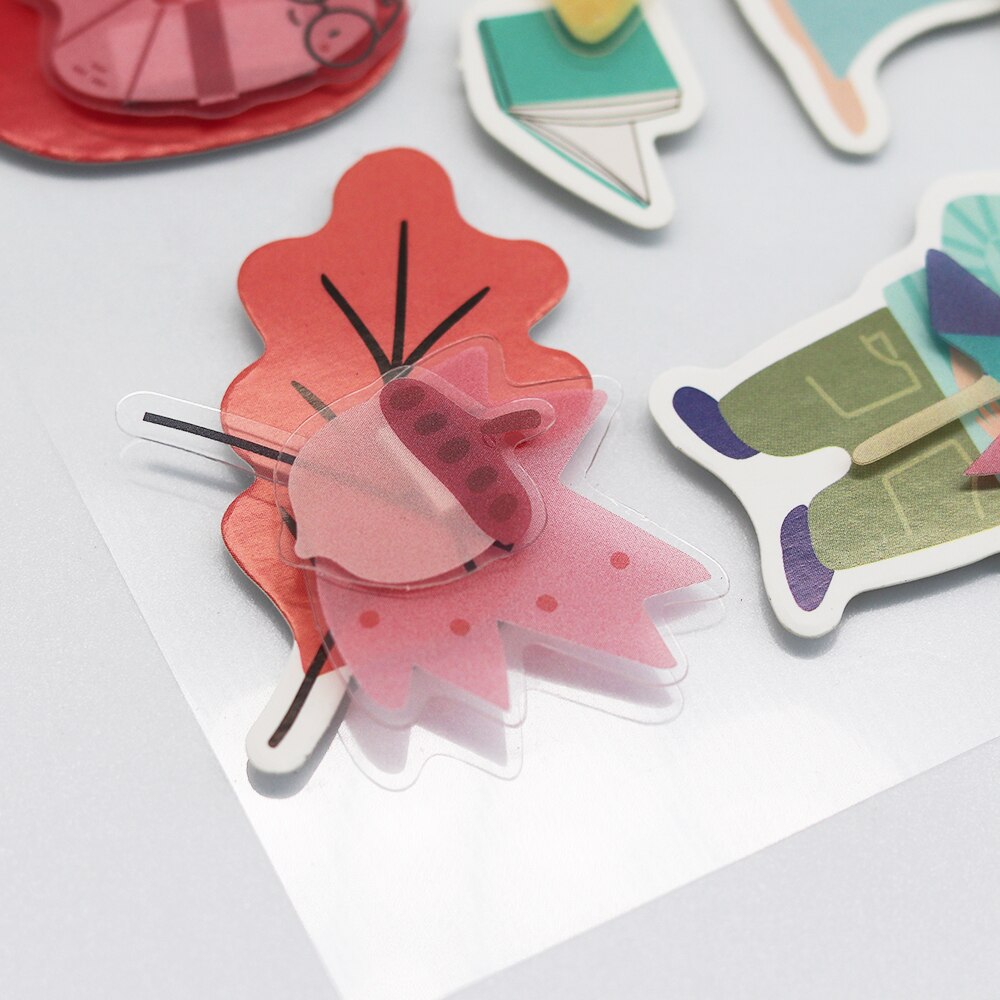 CRZCrafter Dimensional 3D Stickers Paper & Plastic Embellishments Self-Adhesive For Scrapbooking Cardmaking Journal Decorations