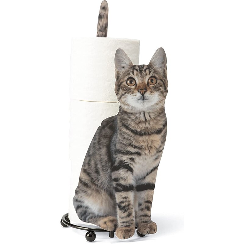 Animal Themed Decorative Toilet Roll Holders Metal Cat Free Standing Bathroom Accessory Paper Towel Paper Dispenser