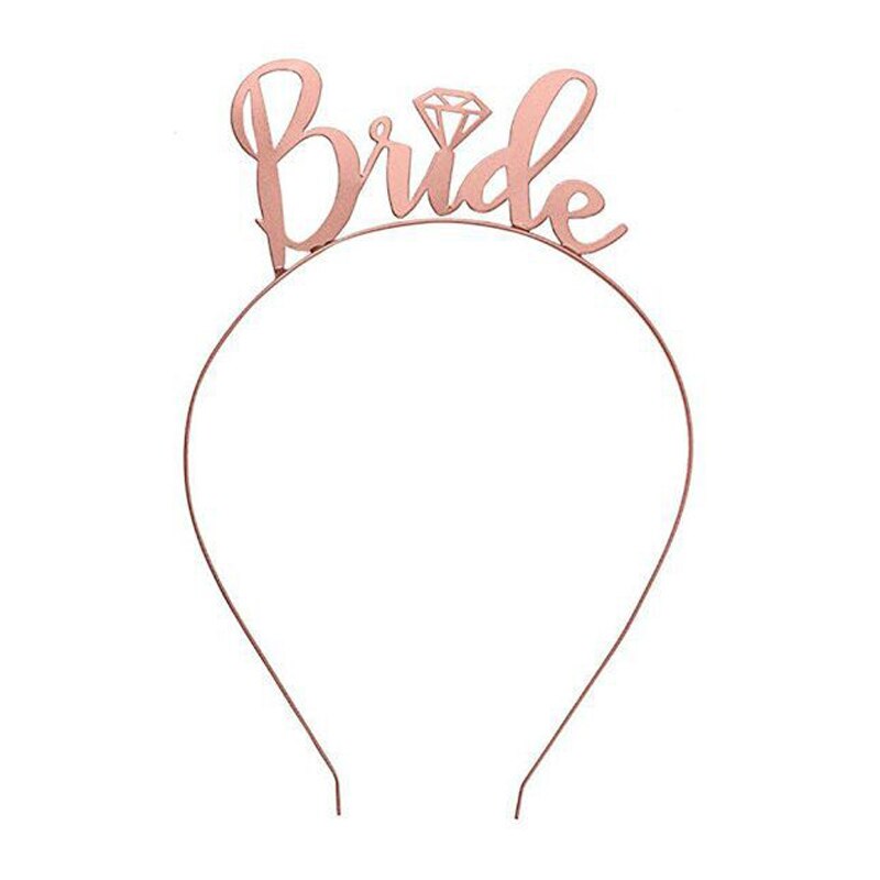 Bruiloft Accessoires Bruid Om Gilded Bruid Bruidsmeisje Bridal Tiara Kroon Voor Bachelorette Vrijgezellenfeest Decoratie Meisjes: Rose Gold