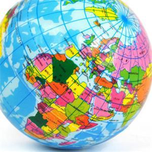 Earth Globe Stress Relief Bouncy Foam Ball Kids World Geography Map Ball C3