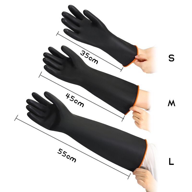 Chemische Slip Handschoenen, Oversize Househould Schoonmaken Industriële Latex Handschoenen Weerstaan Zuur Zware Handschoenen Voor Landbouw Werk