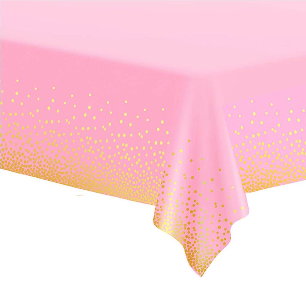 Gelukkige Verjaardag Feestartikelen 54X108 In Roze Stip Confetti Tafelkleed Wegwerp Tafel Cover Bruiloft Decoratie