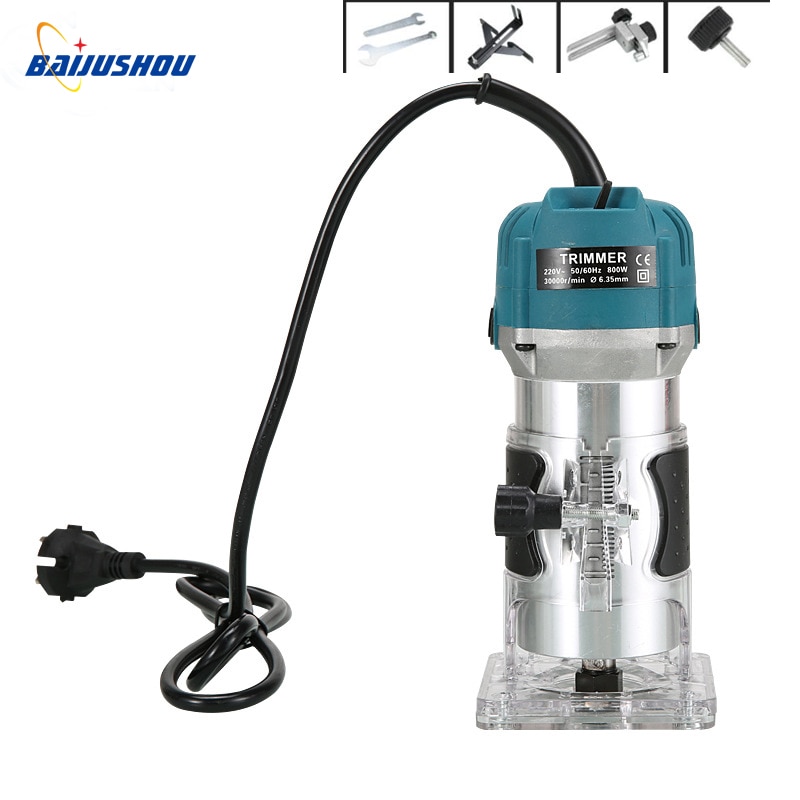 110V/220V Electric Hand Wood Trimmer 6.35mm Laminator Router Woodworking Tool Set for Wood