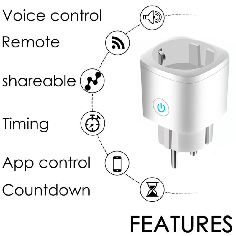 Eu Smart Plug Wifi Socket Afstandsbediening Timing Functie Tuya Smartlife App Controle Werk Met Alexa Google Assistent