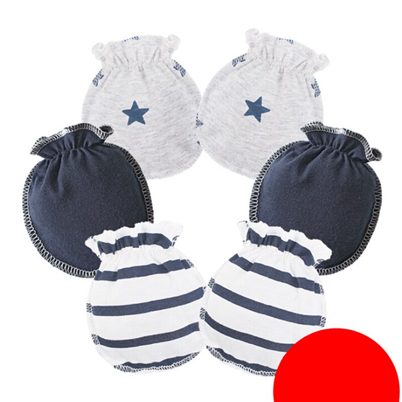 3 par/pack guantes de bebé Super suave recién nacido chico chica seguridad manoplas para rascar talla 0-6 meses 100% de algodón bebé mitones guantes